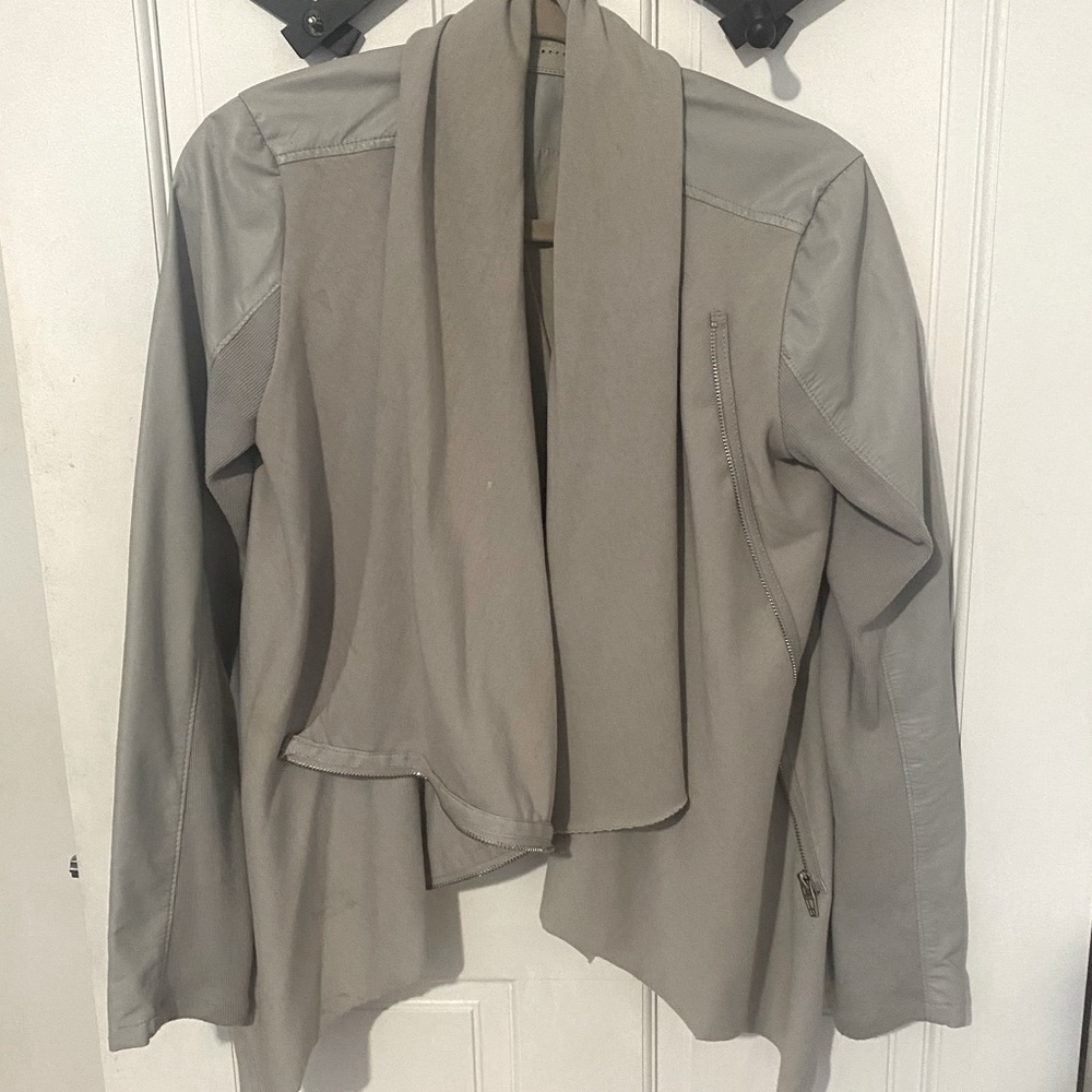 - Blank NYC asymmetrical gray leather jacket